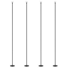Outsunny Outdoor String Light Poles 10FT Steel Stand for Patio Deck 4 Pack