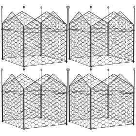 Outsunny 4Pk Black Metal Garden Cloches 12 x 14 Plant Protection Cages Animal Barrier