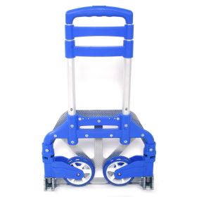 Portable Folding Collapsible Aluminum Cart Dolly Push Truck Trolley Blue