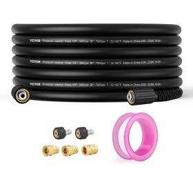 VEVOR Pressure Washer Hose, 50 FT, 1/4" Kink Free M22-14mm Brass Thread Replacement For Most Brand Pressure Washers, 3/4'' Bending Radius