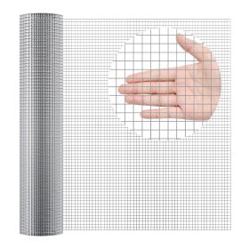VEVOR Hardware Cloth, 1/2 inch 36in x 50 ft 19 Gauge, Hot Dipped Galvanized Wire Mesh Roll, Chicken Wire Fencing, Wire Mesh for Rabbit Cages, Gar
