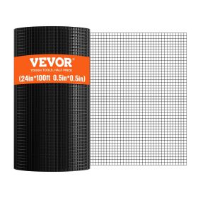 VEVOR Hardware Cloth, 24'' x 100' Galvanized Wire Mesh Roll, 19 Gauge Chicken Wire Fence Roll, Vinyl Coating Metal Wire Mesh for Chicken Coop Bar