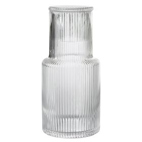 Glass 30 oz Ribbed Carafe, Clear