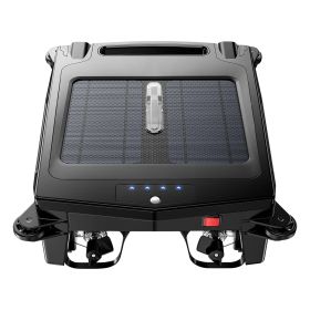 1Pc Solar Powered Robotic Pool Skimmer Automatic Swimming Pool Surface Cleaner With 2 Cleaning Modes Dual Charging Methods IPX7 Waterproof 1937sq (Color: Black)
