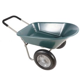 Trolley Green Garden Two Wheels Trolley 15 Inch Pneumatic Wheels (Color: Green)