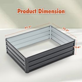 Outdoor Galvanized Raised Garden Bed Kit, Black Rectangle Planter For Vegetables, Fruits, And Herbs (Option: 4x3x1 FT)