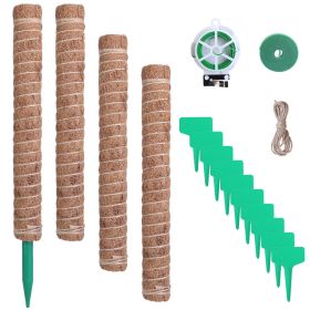 4Pcs Coco Coir Extendable Moss Pole for Climbing Plants Plant Support (Type: 42cm)