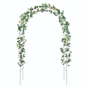 78"H x 45"W Garden Arch Trellis,Adjustable Metal Arbor Trellis for Climbing Plants or Wedding Decor (Color: White)